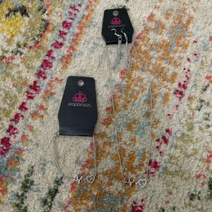 Paparazzi Silver Heartbeat Necklace and Bracelet